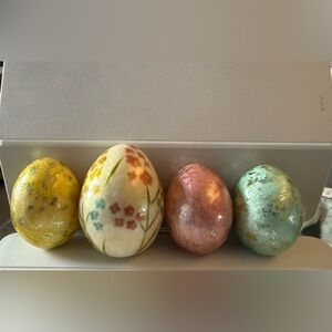 Decorative Floral Paper Mache Egg Set - Pastel Multicolor